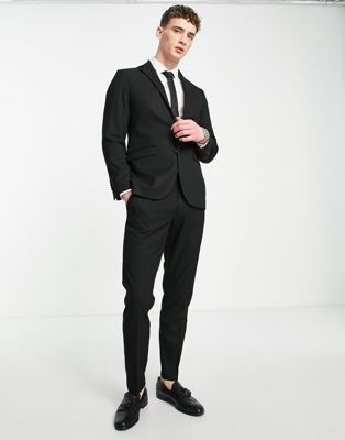 New Look slim suit trouser in black