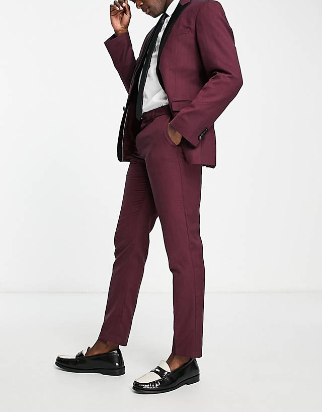 New Look - slim suit trouser in burgundy