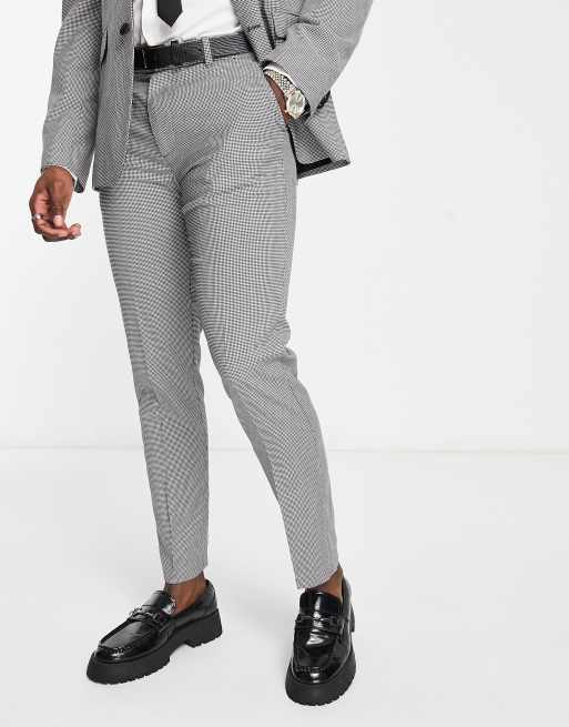 Slim Tan Houndstooth Modern Tech Jogger Suit Pant