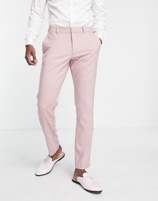 New Look slim smart trouser in mid pink