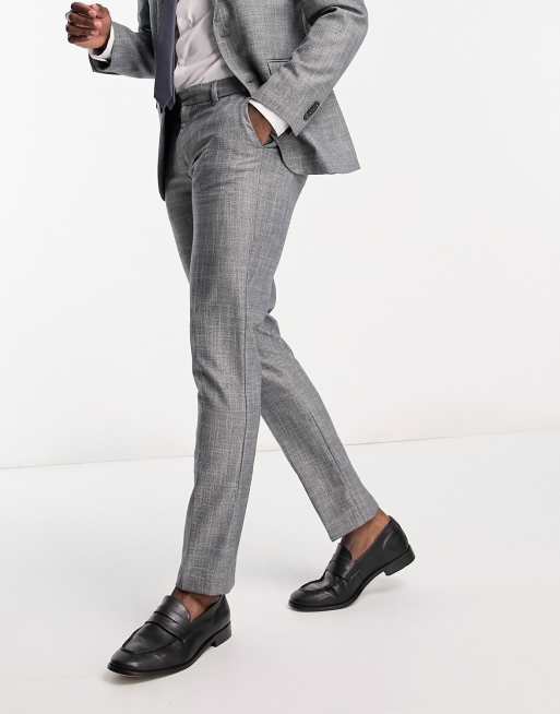 Textured Business Suit Trousers - Dark Grey