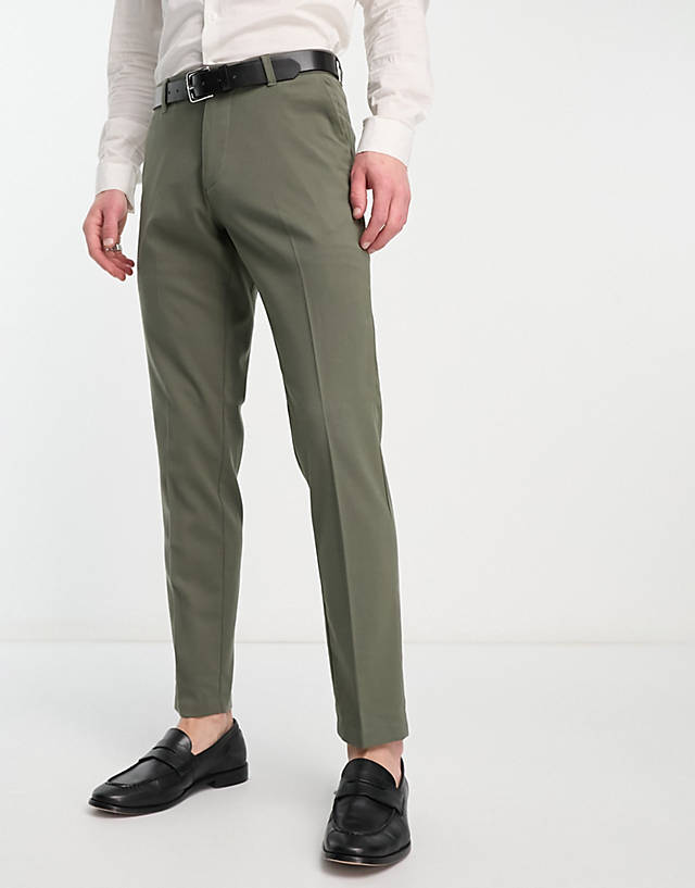 New Look - slim suit trousers in dark khaki