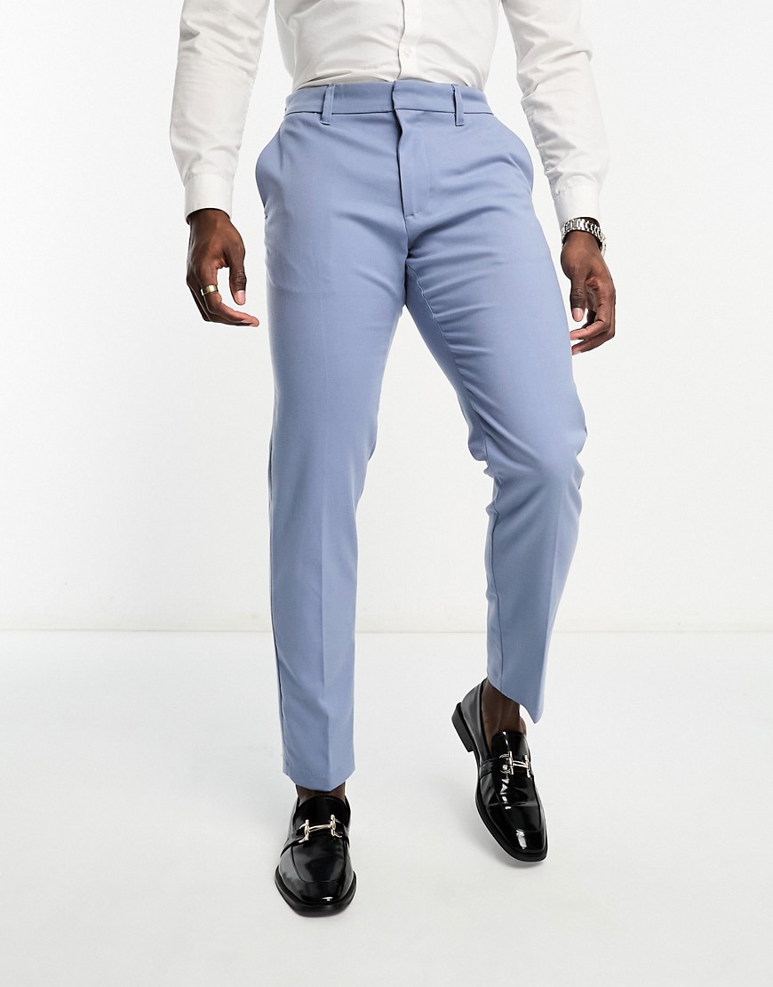 New Look slim suit trousers in light blue