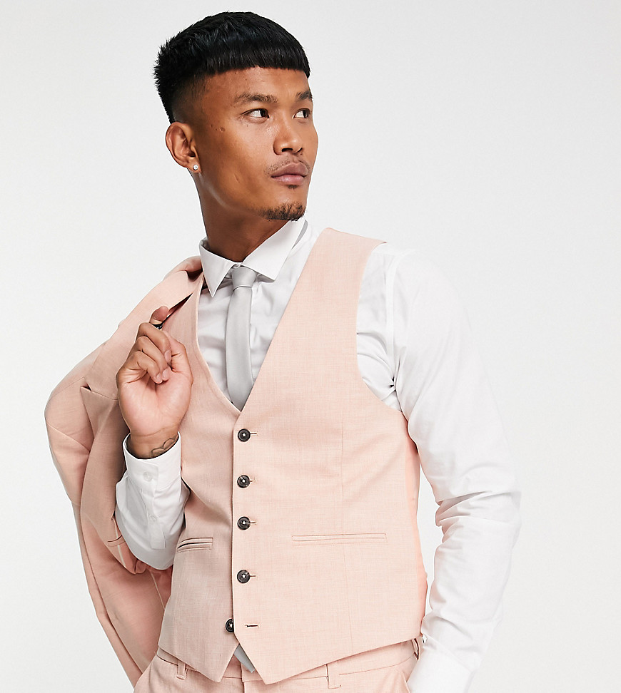 New Look slim waistcoat in pink