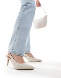 New Look slingback court shoes in off white