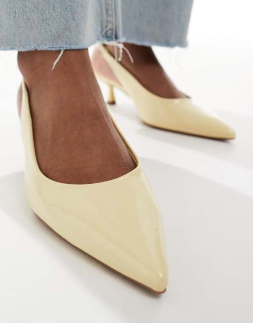 New Look slingback heeled shoes in yellow