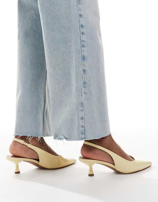 New Look slingback heeled shoes in yellow