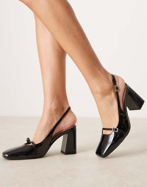 New Look - Slingback Mary Janes met hak in hoogglans zwart - view 1