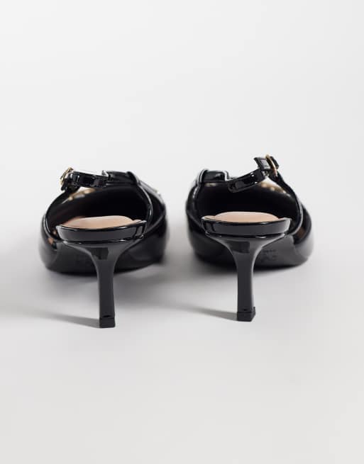 New Look slingback med spännedetalj och stilettklack i svart, 4 av 5