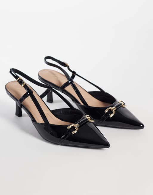 New Look slingback med spænde-detalje og stilet-hæl i sort, 2 af 5
