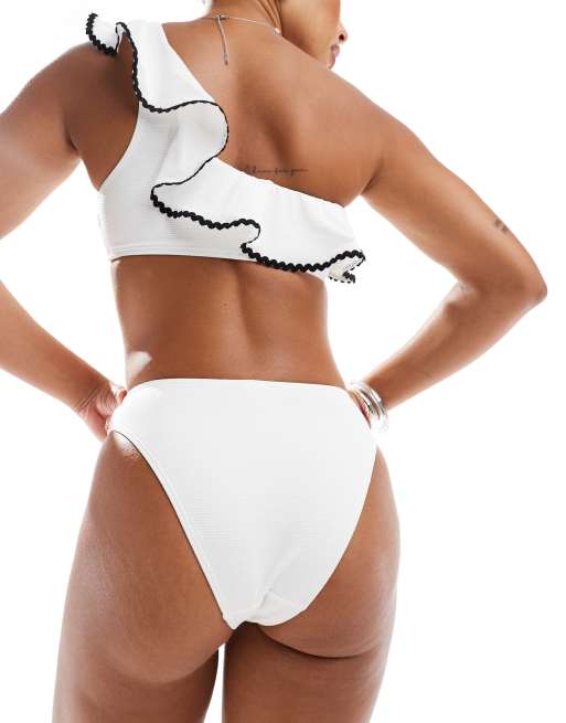 New Look - Slip bikini bianchi con cuciture stile coperta, 3 di 4