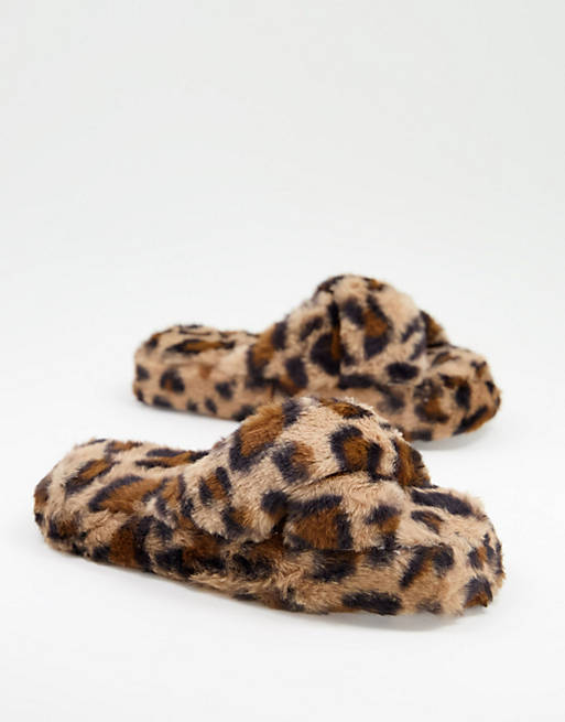 New Look slippers in animal print
