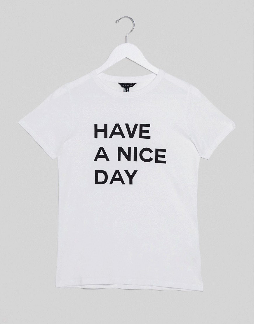 New Look - Slogan t-shirt-Wit
