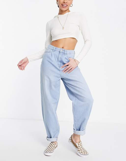 New Look slouchy mom jeans in light blue | ASOS