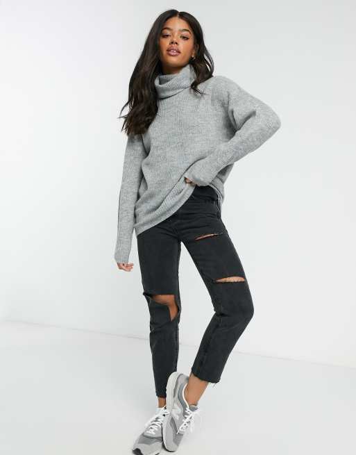 Grey slouchy outlet jumper