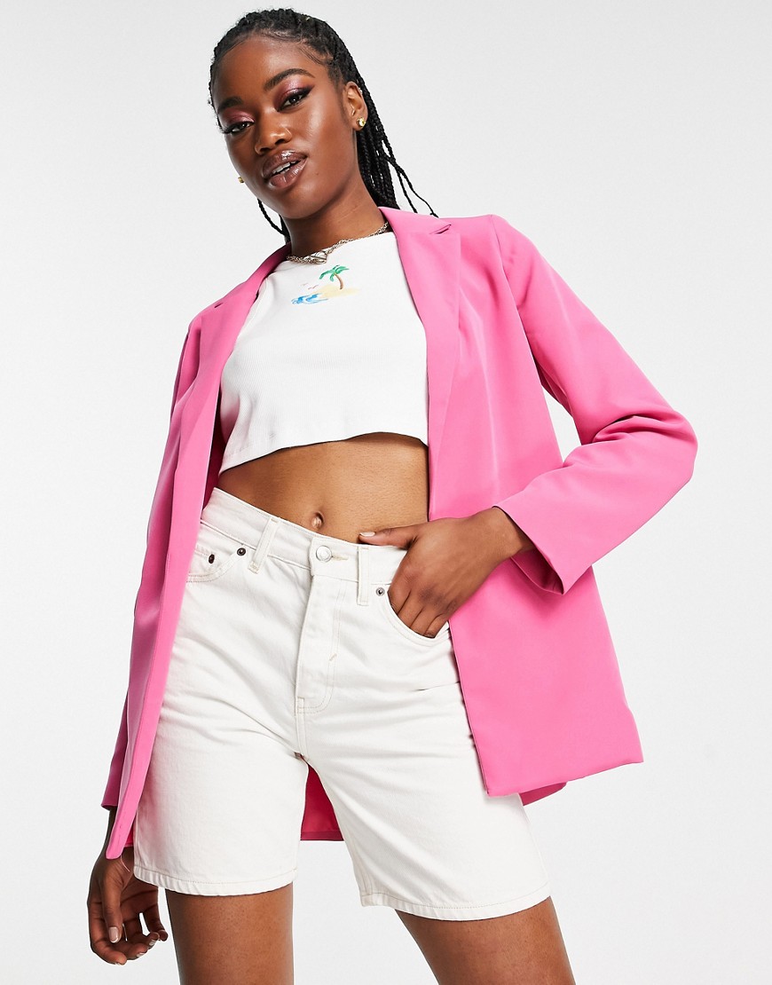 New Look slouchy suit blazer in pink