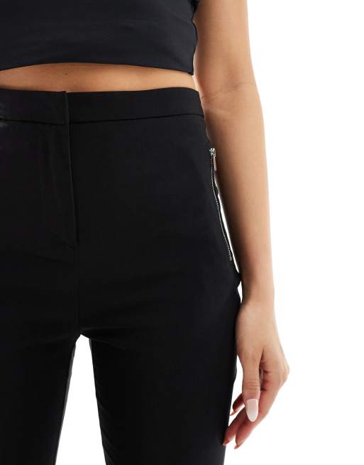 New Look - Smalle broek met rits in zwart, 4 van 5