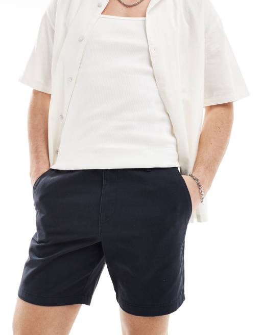 New Look - Smalle chinoshorts in marineblauw