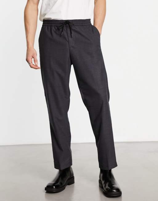 New Look - Smalle geruite broek in grijs