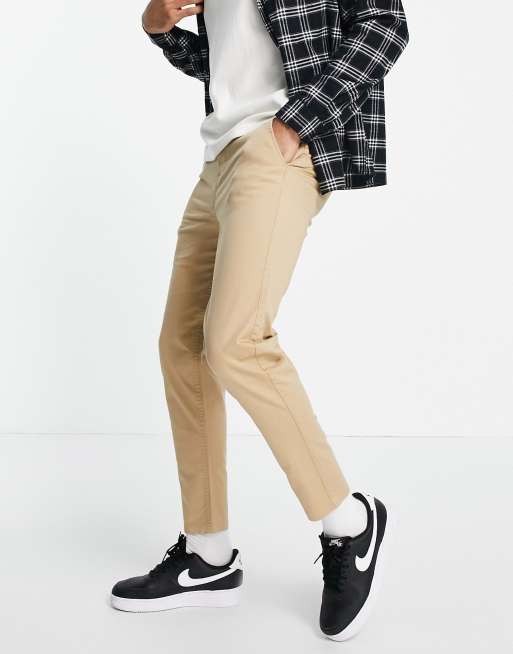 New Look - Smaltoelopende chino's in bruin
