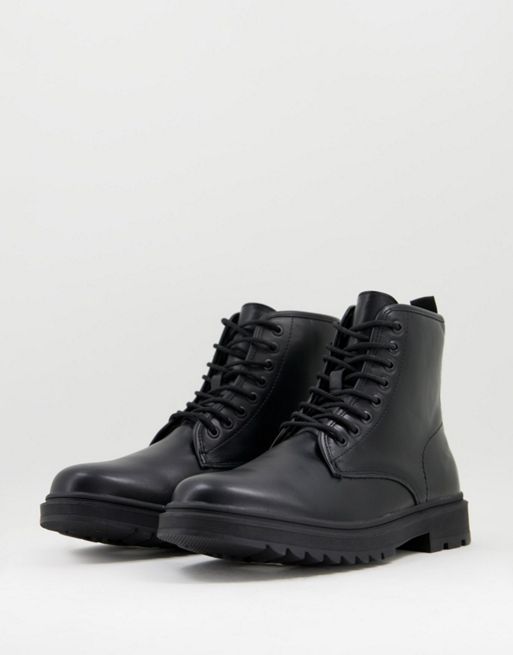 New Look smart lace up boots in black | ASOS