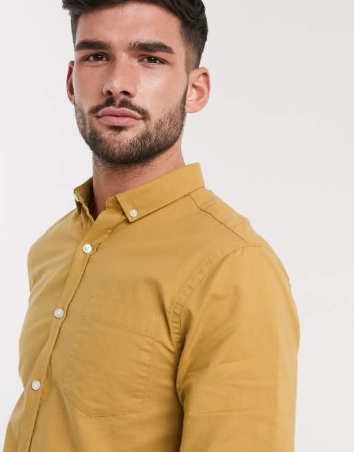 mens mustard color dress shirt