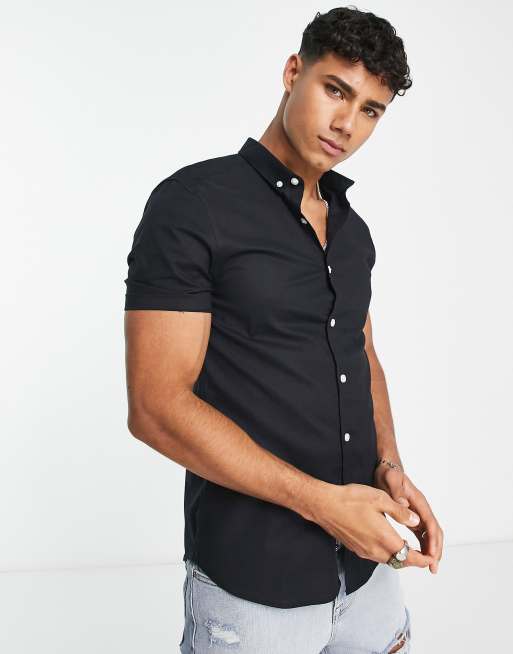 Calvin Klein Short Sleeve Woven Stretch Shirt - M