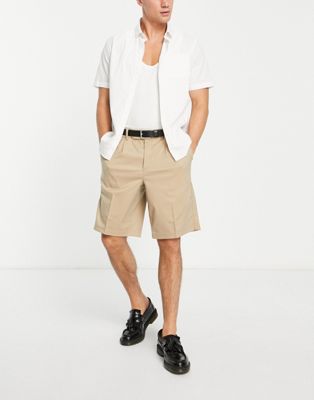 New Look smart shorts in tan-Neutral