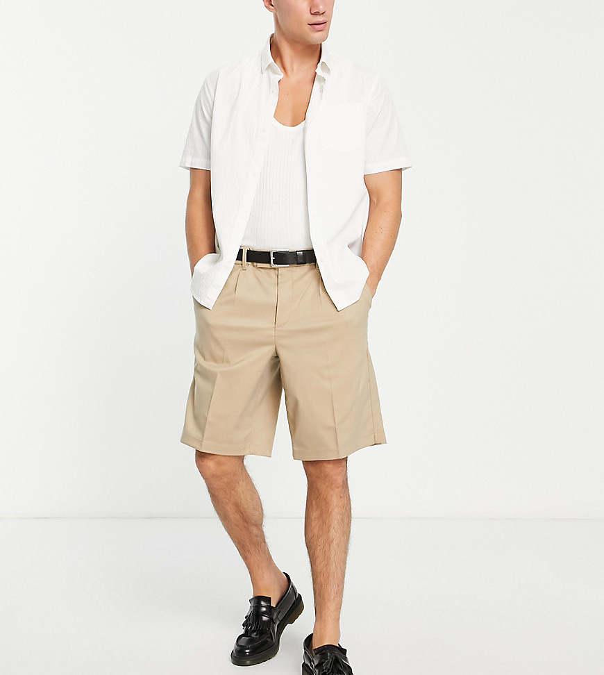 New Look smart shorts in tan-Neutral