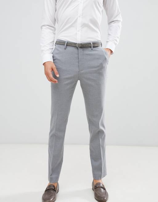 New Look Smart Slim Pants In Gray