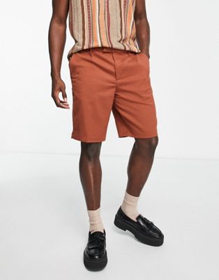 New Look Smart Shorts In Rust-red