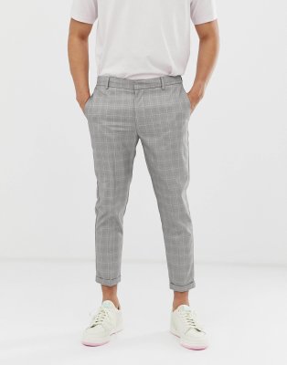 New Look smart trousers in light grey check