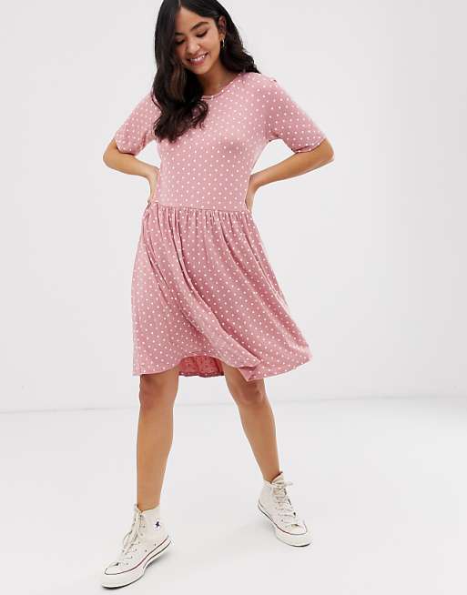 new look pink smock dress