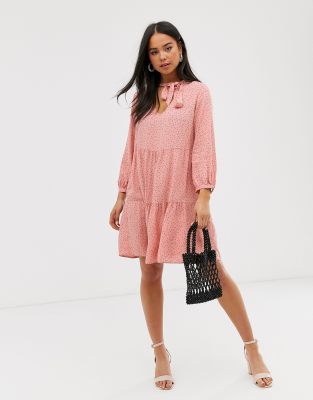 asos pink polka dot dress
