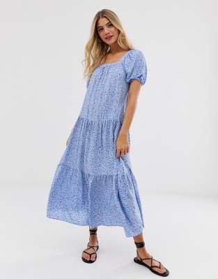 new look blue floral dress