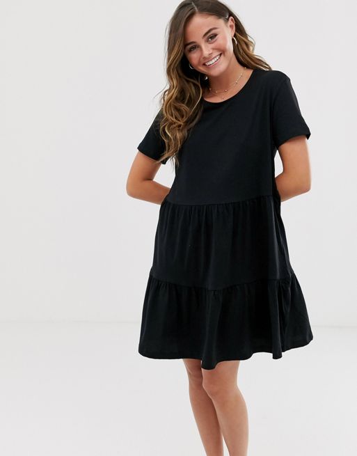 New Look smock mini dress in black | ASOS