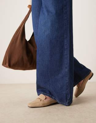 New Look snaffle suedette loafer in beige