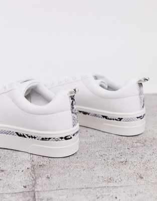 white platform trainers new look