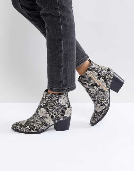 New Look Snake Print Western Boot | ASOS