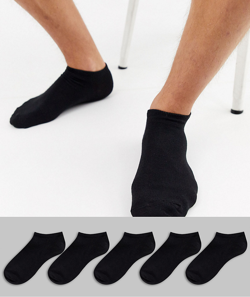 New Look 5-pack Sneaker Liner Socks In Black