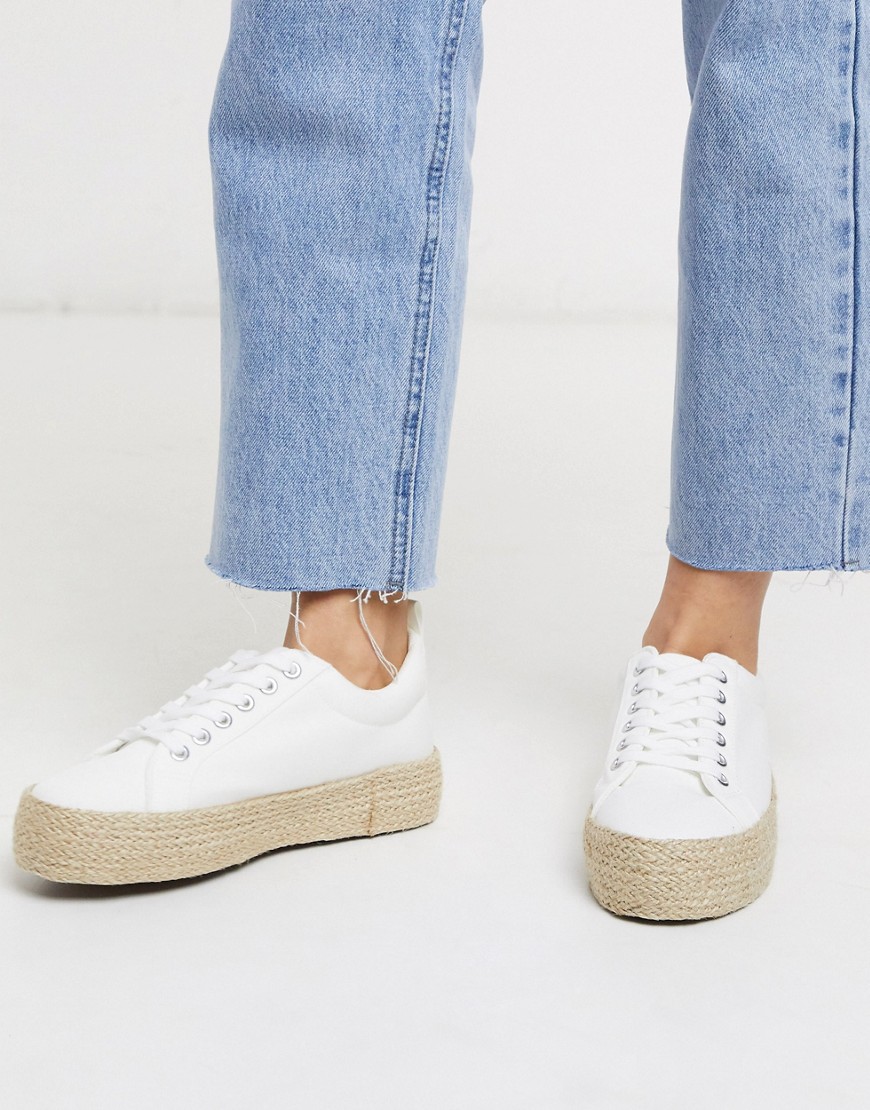 New Look - Sneakers stile espadrilles bianche-Bianco