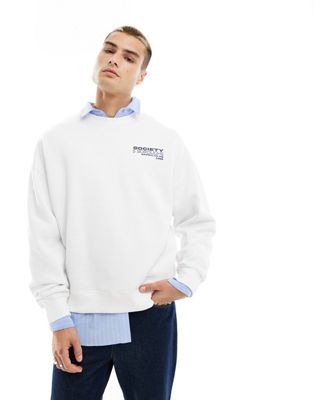 New Look society oversized sweatshirt in off white