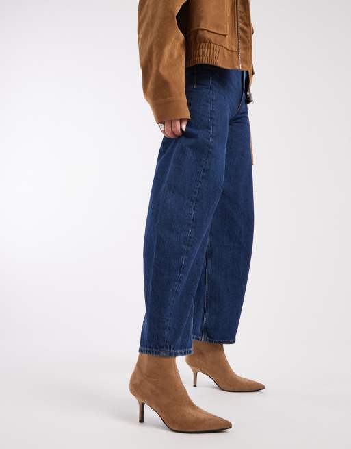 New Look - Soklaarzen van imitatiesuède met stilettohak in camel, 2 van 4