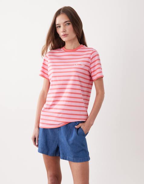 New Look Soleil stripe GF tee in pink - view 1