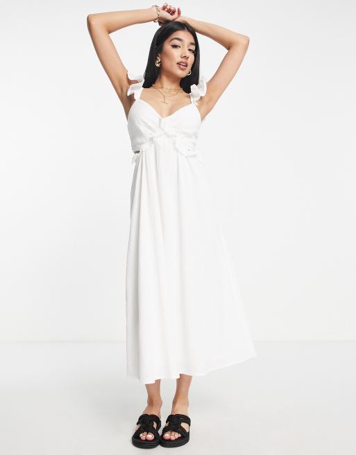 New Look – Sommerkleid in Weiß mit Rückenausschnitt und Riemchenträgern, 3 von 4