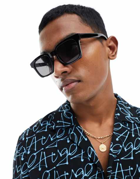 New Look – Sonnenbrille in Schwarz mit eckigem Gestell - view 1