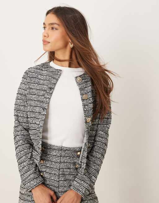 New Look - Sort cardigan-jakke i bouclé - Del af sæt