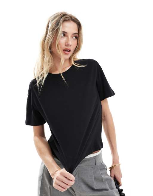 New Look - Sort firkantet t-shirt 