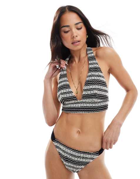 New Look - Sort hæklet bikinitop - view 1