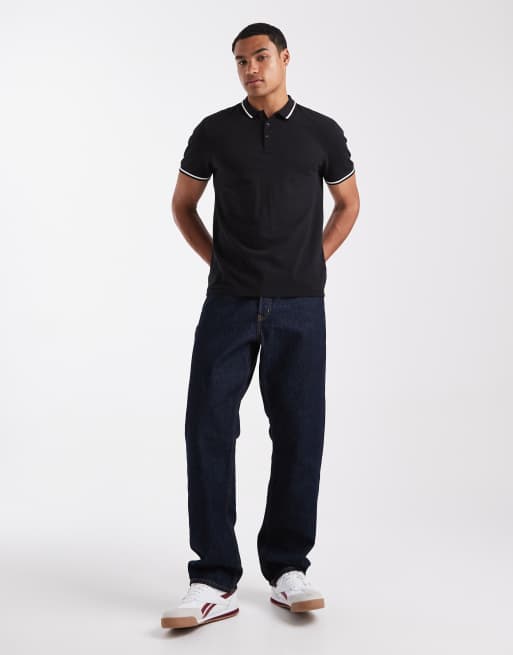 New Look - Sort polotrøje med kantstribe, 2 af 5